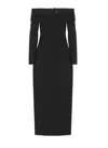 Solace London Black Yuni Midi Dress In Black