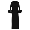 Solace London Valerie Maxi Dress Deep V Neckline In Black