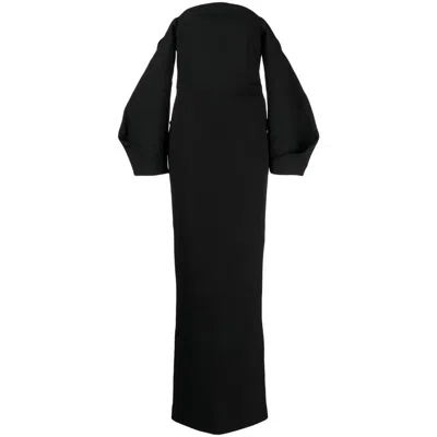 Solace London Lotta Off-shoulder Maxi Dress In Black ModeSens