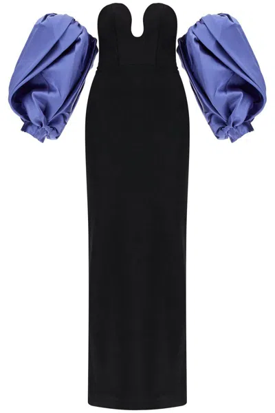 Solace London Long Karina Dress In Black