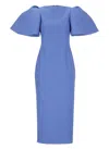 Solace London Lora Midi Dress In Blue
