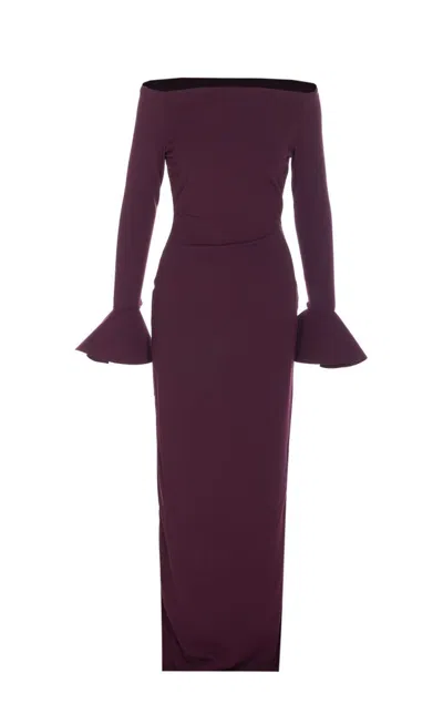 Solace London Anica Maxi Dress In Burgundy