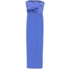 Solace London Afra Strapless Gathered Satin-twill And Crepe Gown In Multicolor