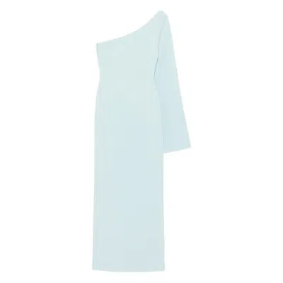 Solace London Alina One-shoulder Long-sleeve Dress In Blue