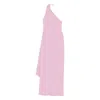 Solace London One-shoulder Drape Dress In Pink