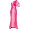 Solace London The Priya Bow-embellished Faille Gown In Pink