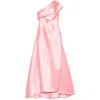 Solace London One-shouldered Dress In Pink