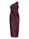 Solace London Kira One-shoulder Maxi Dress In Burgundy