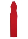 Solace London High Neck Sleeveless Evening Dress In Red