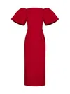 Solace London The Lora Midi Dress In Red