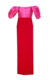 Solace London The Arden Draped Maxi Dress In Red