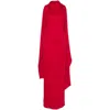 Solace London 'emerson' Red Sleeveless Long Dress With Halterneck And Attatched Scarf On The Rear In Red