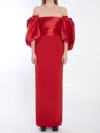 Solace London Elegant Floral Polyester Maxi Dress In Red