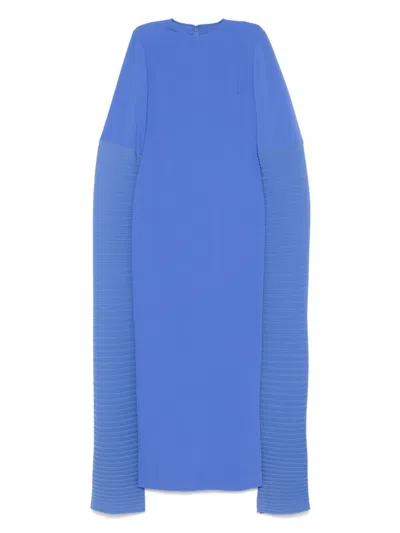Solace London Elegant Full-length Polyester Dress In Blue