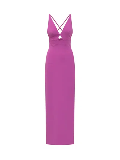 Solace London Elegant Long Suit With Tailored Silhouette In Pink