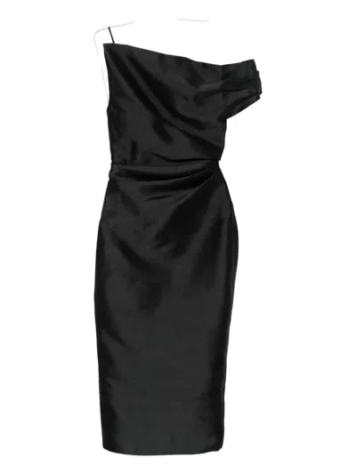 Solace London Ellison One-shoulder Midi Dress