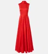 Solace London Emelia Scarf-detail Satin Gown In Red