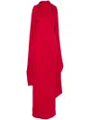 Solace London 'emerson' Red Sleeveless Long Dress With Halterneck And Attatched Scarf On The Rear In Red