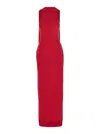 Solace London Emerson Red Sleeveless Long Dress With Halterneck And Attatched Scarf On The Rear In Viscose Stretch In Rosso
