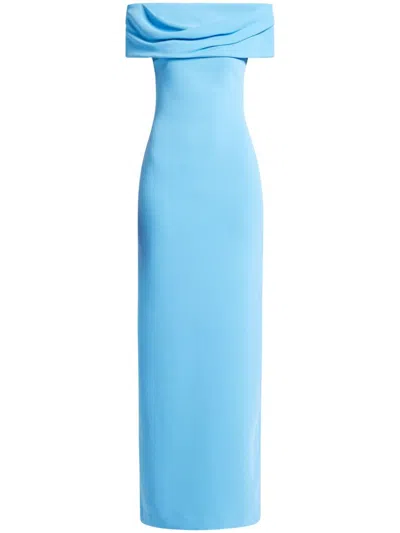 Solace London Eva Maxi Dress In Blue