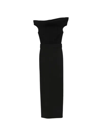 Solace London Faro Belted Maxi Dress In Black