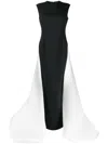 Solace London Flor Sleeveless Train Dress In Schwarz