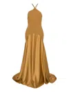 Solace London Florie Maxi Dress In Gold