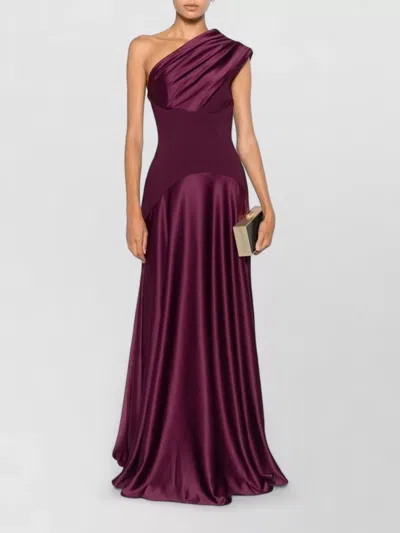 Solace London Gabriela One Shoulder Backless Maxi Dress In Purple