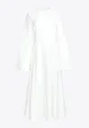 Solace London Gaia Flared Midi Dress In White