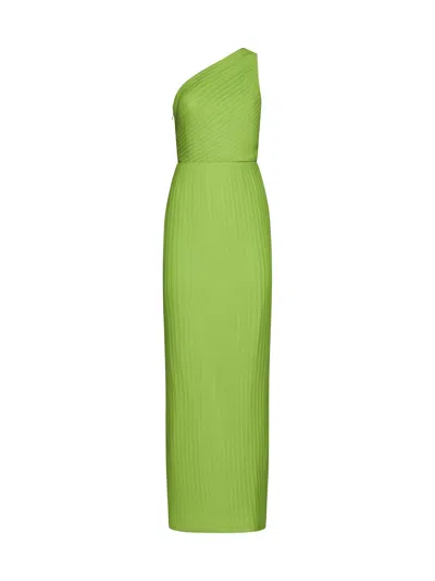 SOLACE LONDON GREEN ONE SHOULDER MAXI DRESS