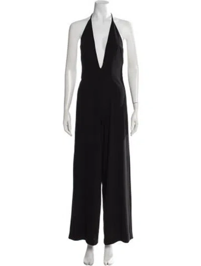 Pre-owned Solace London Halterneck Jumpsuit In Black