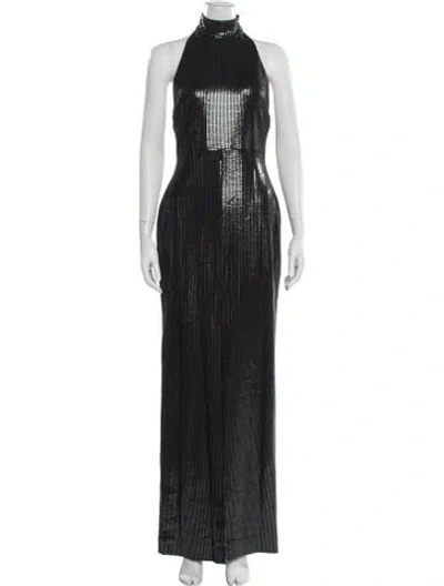 Pre-owned Solace London Halterneck Long Dress In Multi