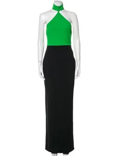 Pre-owned Solace London Halterneck Long Dress W/ Tags In Black
