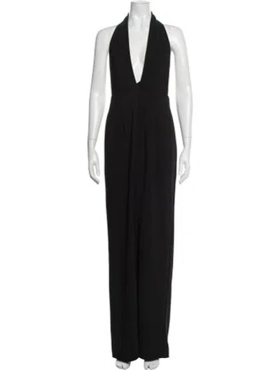 Pre-owned Solace London Halterneck Long Dress W/ Tags In Black