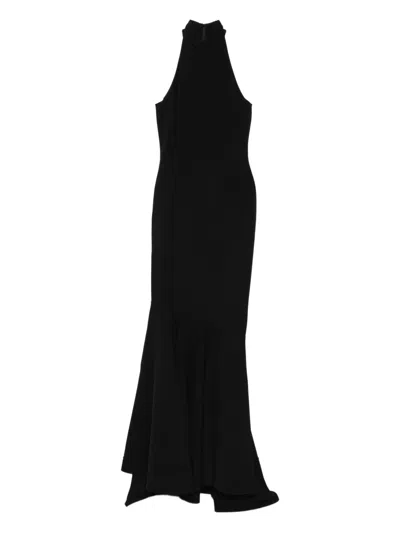 Solace London Halterneck Maxi Dress In Black