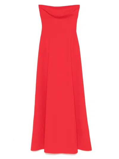 Solace London Strapless Maxi Dress In Red
