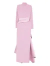 Solace London High-neck Sash Dress In Pink