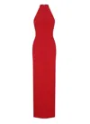 Solace London High Neck Sleeveless Evening Dress In Red