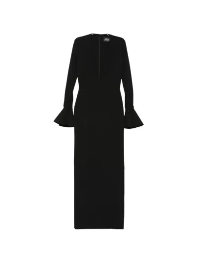 Solace London Hutton V-neck Maxi Dress In Black