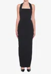 Solace London Illona Crepe Halterneck Gown In Black
