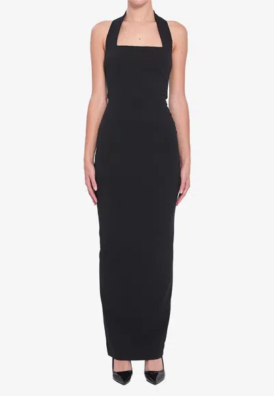 Solace London Ilona Halterneck Maxi Dress In Black