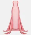 Solace London Imani Strapless Twill Gown In Pink