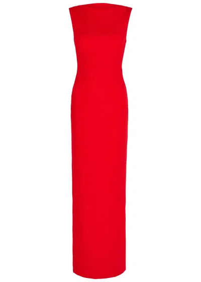 Solace London Imogen Open-back Crepe Maxi Dress In Red