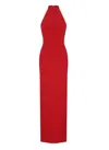 Solace London High Neck Sleeveless Evening Dress In Red