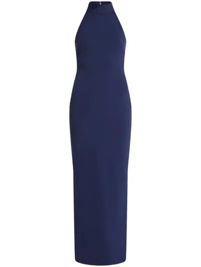 SOLACE LONDON BLUE INAYA HALTERNECK GOWN