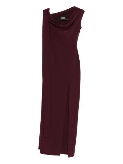 Solace London Irina Cowl-neck Maxi Dress In Brown