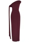 Solace London Irina Draped Crepe Maxi Dress In Brown