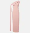 Solace London Irina Draped Gown In Pink