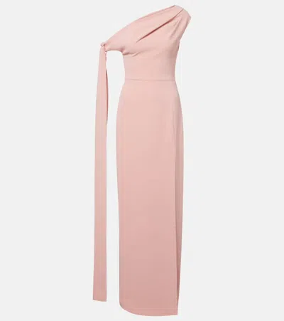 Solace London Irina Draped Gown In Pink