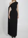 Solace London Irina Scarf-detail Crepe Gown In Black
